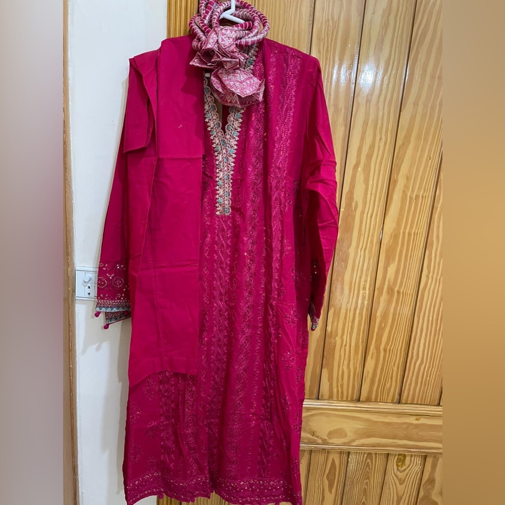 Elegant Pink Embroidered Dress